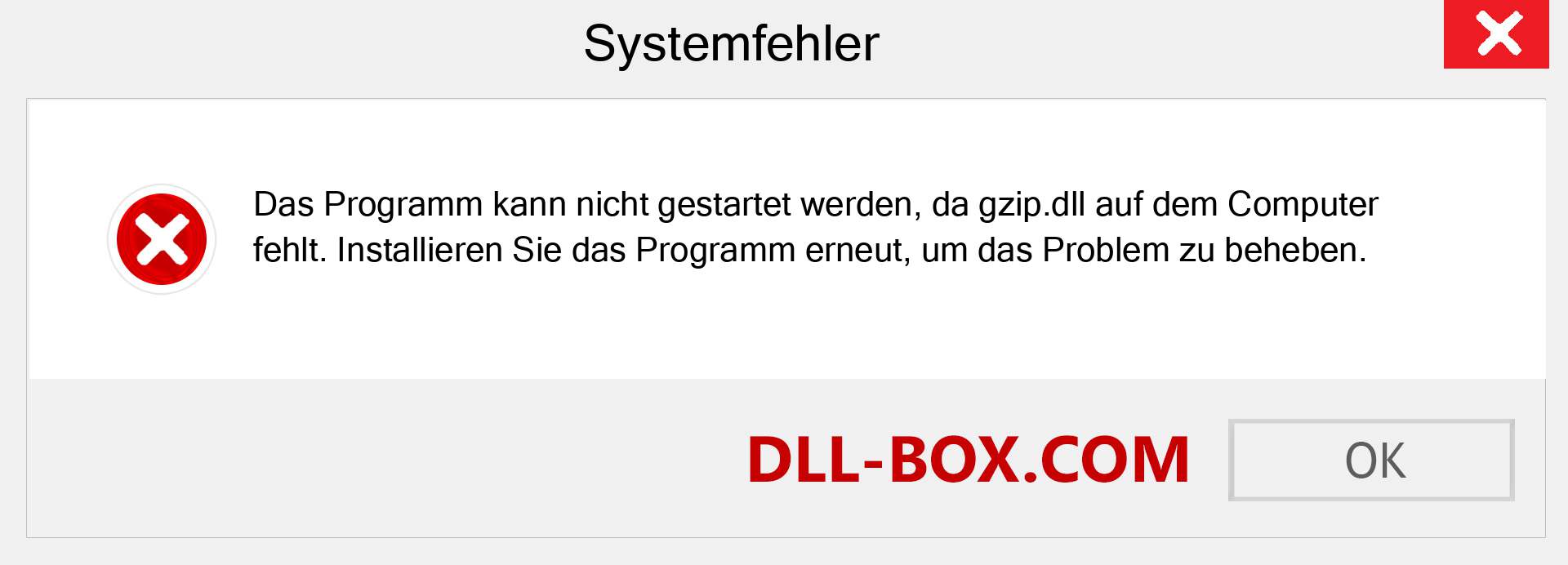 gzip.dll-Datei fehlt?. Download für Windows 7, 8, 10 - Fix gzip dll Missing Error unter Windows, Fotos, Bildern